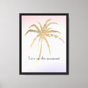Blush Lilac Gold Tropical Palm Tree Canvas Print