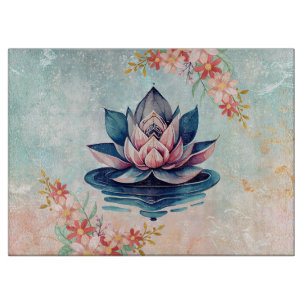 Blush Lotus Calm – Gentle Floral Art Cutting Board