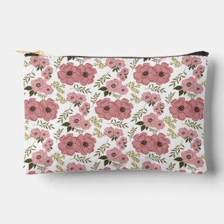 Blush Meadow Blooms Floral Accessory Pouch