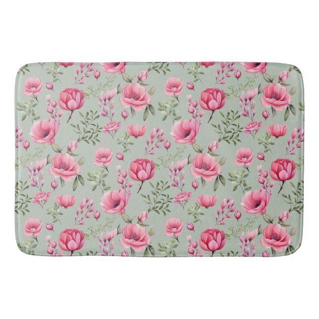 Blush Meadow-Petals in Bloom Bath Mat (Front)