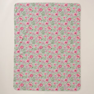 Blush Meadow-Petals in Bloom Sherpa Blanket