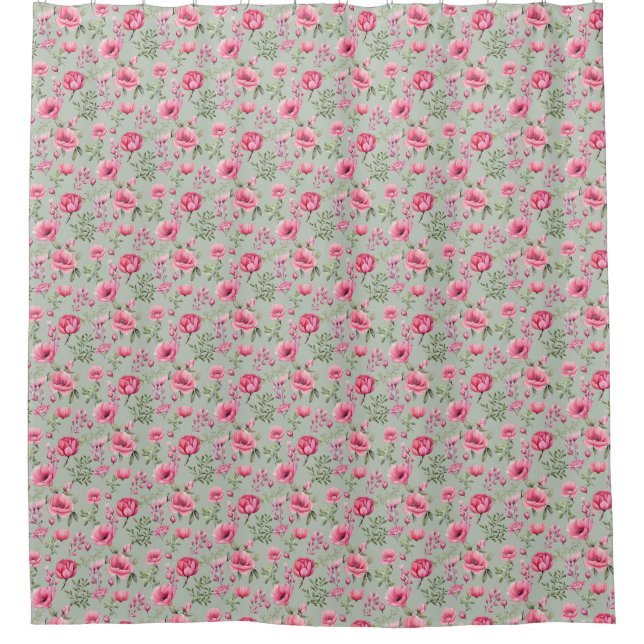 Blush Meadow-Petals in Bloom Shower Curtain (Front)