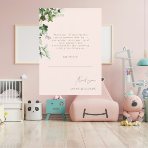 Blush Message Ivy Baby Shower Thank You Card