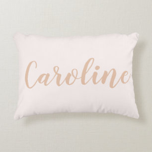Blush Minimalist Calligraphy Personalised Name  Decorative Cushion