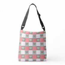 Blush Mint Chequered Heart