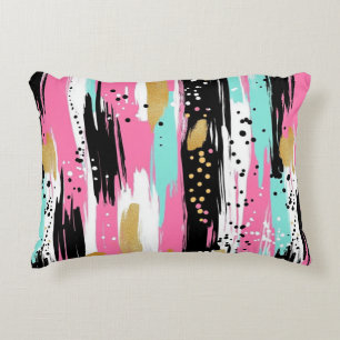 Blush Mint Gold Luxury Abstract Decorative Cushion