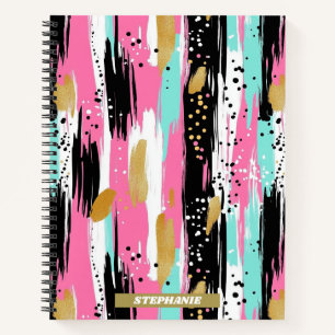 Blush Mint Gold Luxury Abstract Notebook