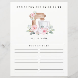 Blush Mixer Floral Recipe Request Bridal Shower