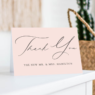 Blush Modern Elegance Wedding Thank You Card