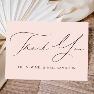Blush Modern Elegance Wedding Thank You Card