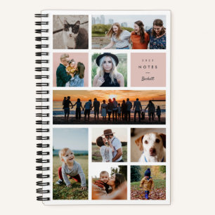 Blush Modern Gallery Ten Photo Collage Notebook