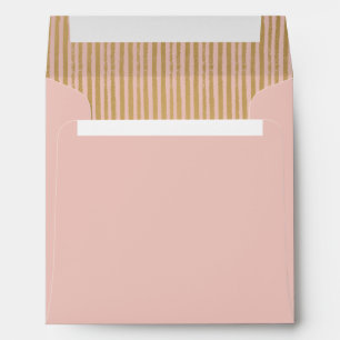 Blush Modern Gold Striped Square Envelope