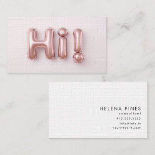 Blush modern hi  balloon design  business card