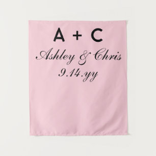 Blush Modern Personalised Wedding Reception Sign Tapestry