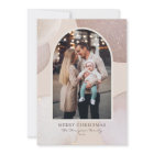 Blush Modern Shimmering Shapes Photo Christmas