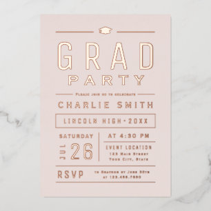 Blush Modern Simple Typography Graduation Party
