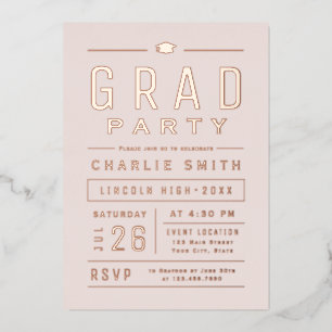 Blush Modern Simple Typography Graduation Party