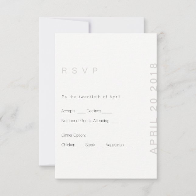 Blush Modern Wedding  RSVP Card (Front)