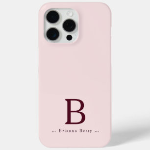 Blush Monogram Elegant iPhone 15 Pro Max Case