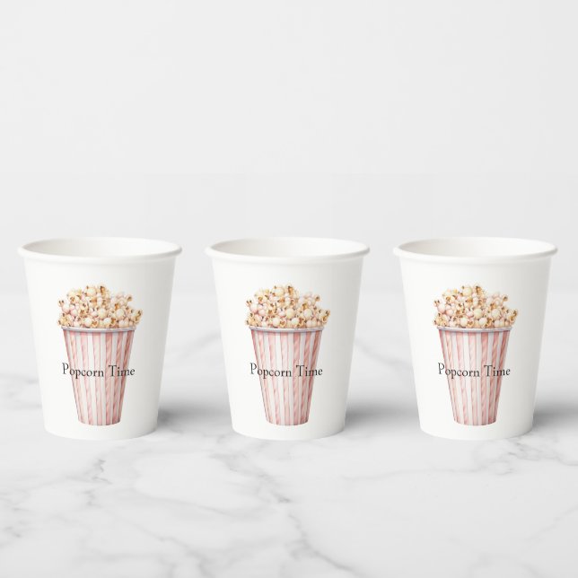 Blush Movie Time Popcorn Paper Cups (Multi)