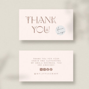 Blush Mystical Thank You Small Business Branding Card