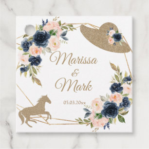 Blush & Navy Kentucky Derby Wedding Favour Tags