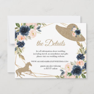 Blush & Navy Wedding details enclosure cards
