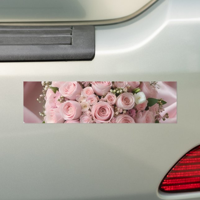 "Blush of Love: A Bouquet of Timeless Romance" Bumper Sticker (On Car)