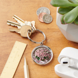 "Blush of Love: A Bouquet of Timeless Romance" Key Ring