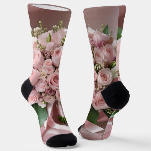 "Blush of Love: A Bouquet of Timeless Romance" Socks