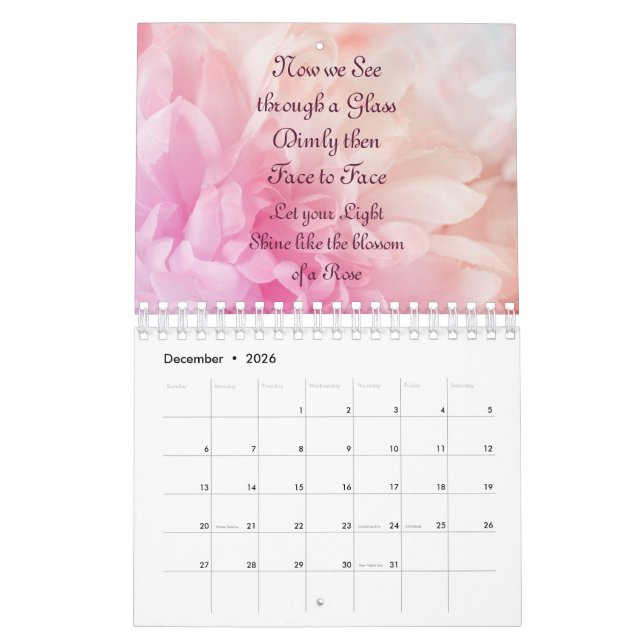 Blush of Pink Floral 2023  Calendar (Dec 2026)