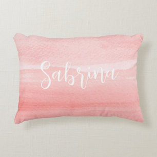 Blush Ombre for Girls with Name Decorative Cushion