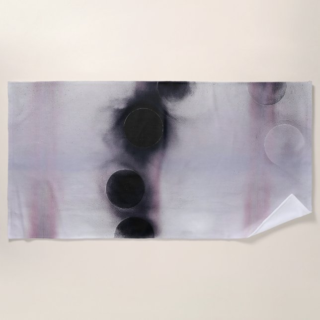 Blush Orbit Abstract Beach Towel (Front)