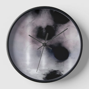 Blush Orbit Abstract Clock