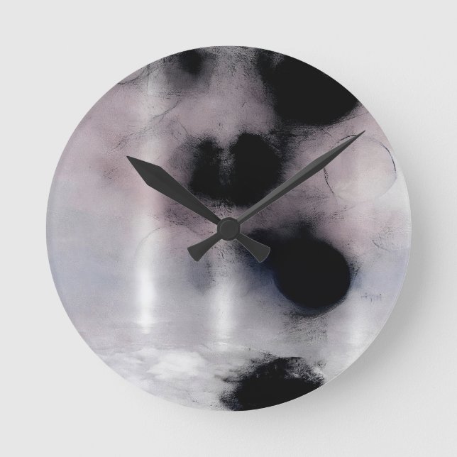 Blush Orbit Abstract Round Clock (Front)