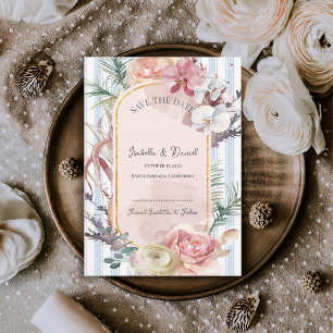 Blush Orchid Tropical Wedding Save the Date Announcement