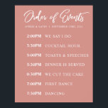 Blush Order of Events Wedding Day Schedule Poster<br><div class="desc">This wedding poster is the perfect way to let your guests know the timeline for your wedding day.</div>