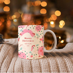Blush Ornaments & Stockings – Retro Christmas Two-Tone Coffee Mug