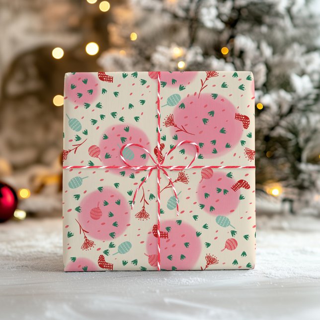 Blush Ornaments &amp; Stockings – Retro Christmas Wrapping Paper (Creator Uploaded)