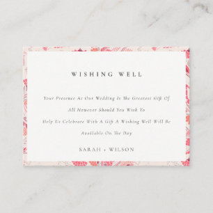 Blush Paisley Typography Wedding Wishing Well Enclosure Card