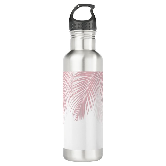 Blush Palm Leaves Finesse 2 #tropical #art 710 Ml Water Bottle (Front)