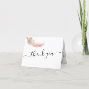 Blush Pampas Grass Wedding Thank you Card