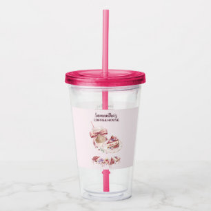Blush Patisserie Cafe Custom Brand Acrylic Tumbler
