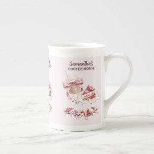Blush Patisserie Cafe Custom Brand Bone China Mug