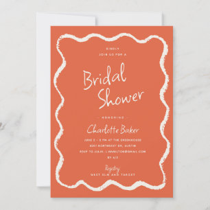 Blush Peach Bright Colourful Floral Bridal Shower Invitation
