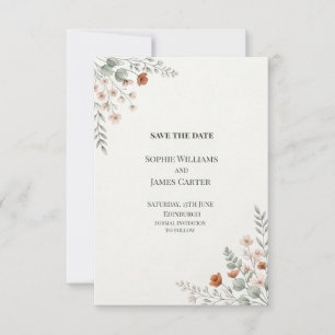 Blush Peach Butterfly Eucalyptus Wedding Save The Date