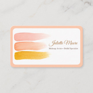 Blush Peach Makeup Artist Business Card