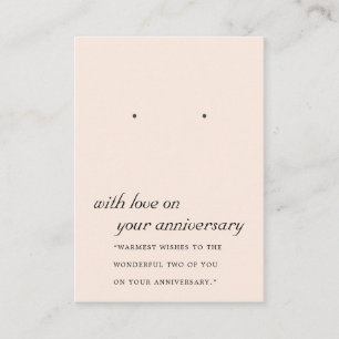 BLUSH PEACH PINK ANNIVERSARY EARRING DISPLAY CARD
