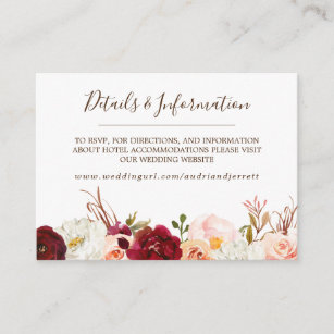 Blush & Peach Rose Dream Catcher Boho Wedding Enclosure Card
