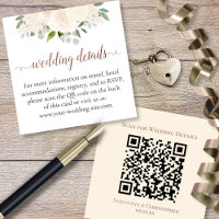 Blush Peach Roses Wedding Details Website QR Code
